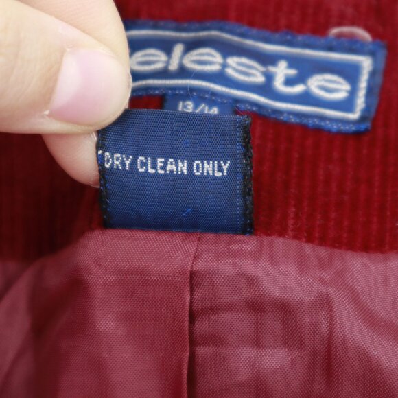 Celeste Corduroy Blazer Womens 13/14 Red Rich Auntie Core Timeless Country Club - Picture 4 of 15